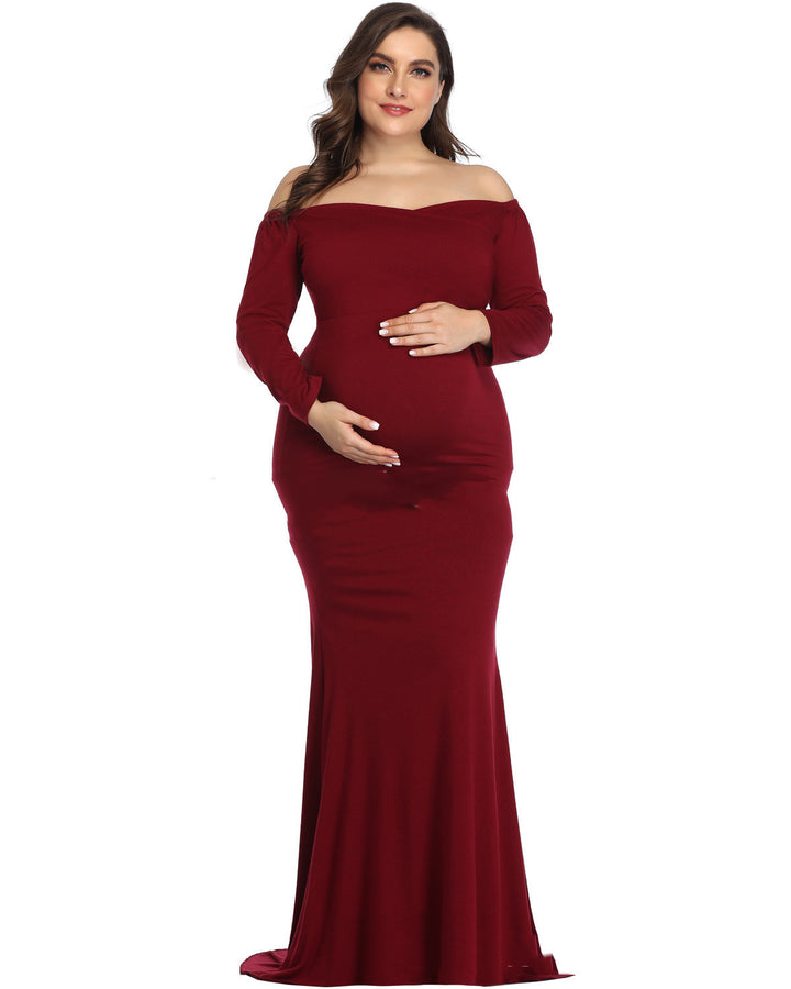 Pregnant Woman Photo Shoot Chiffon Mopping Long Dress