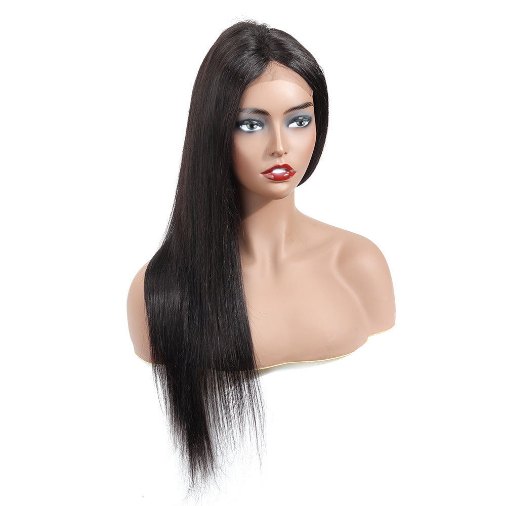 Lace real human hair wig headgear