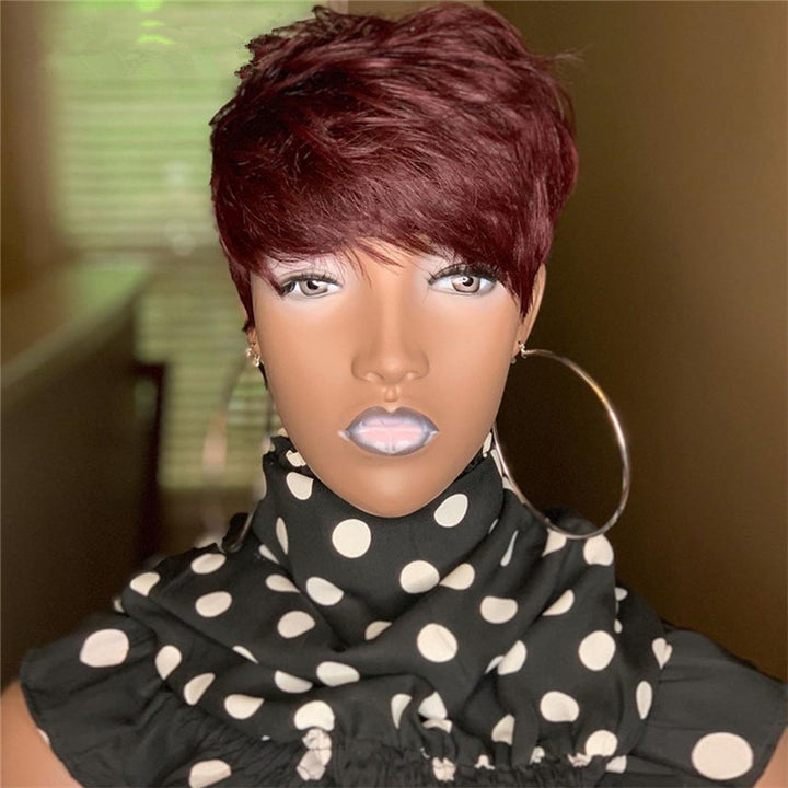 Black Chemical Fiber Hair Realistic Wig