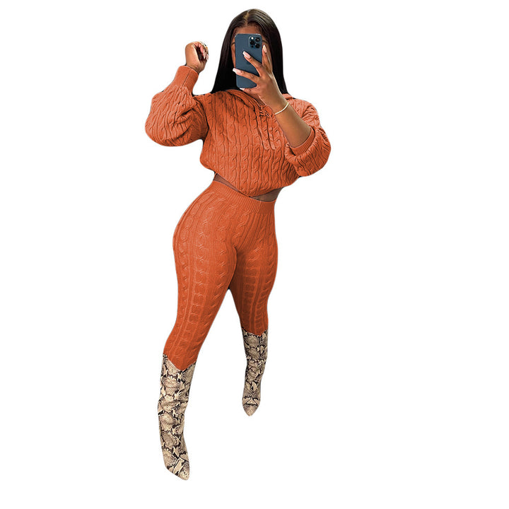 High Elastic Solid Color Anti-Pilling Sweater Sweater Suit