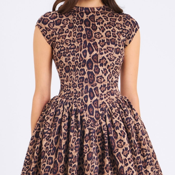 Sexy Leopard Print Backless Dress