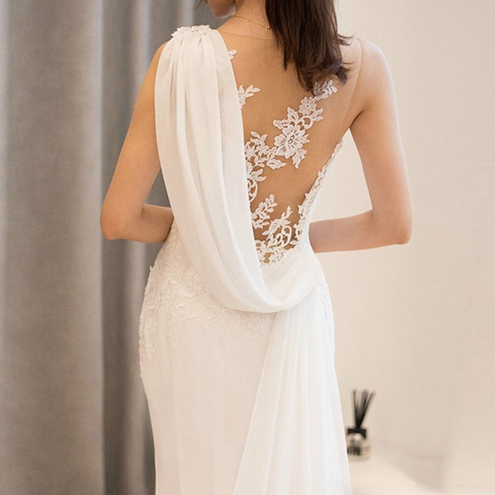 Mid-waist Dream See-through Super Fairy Light Wedding Dress