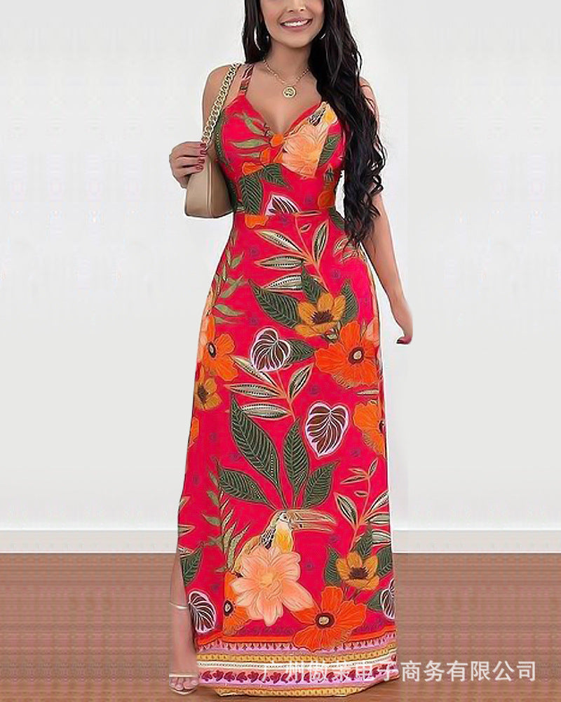 Women's Simple Camisole Printed Dress