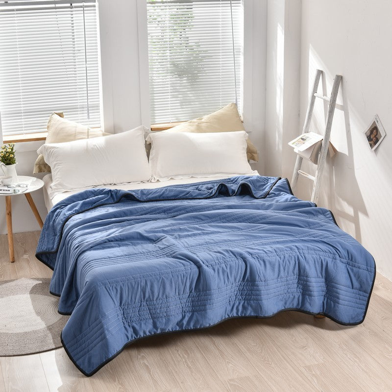 Pure Color Washed Air Conditioner Summer Cooling Thin Single Double Washable Quilt