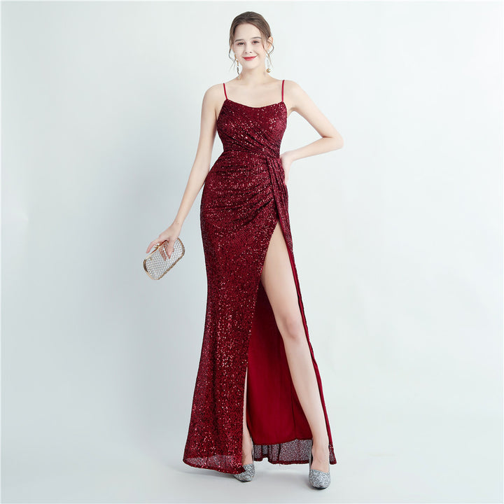 Women's Fashion Side Slit Sling Long Dress