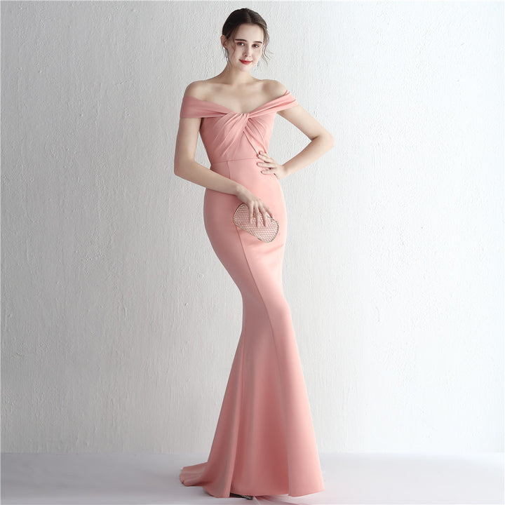 Women's Slim-fit Off-shoulder Long Dress