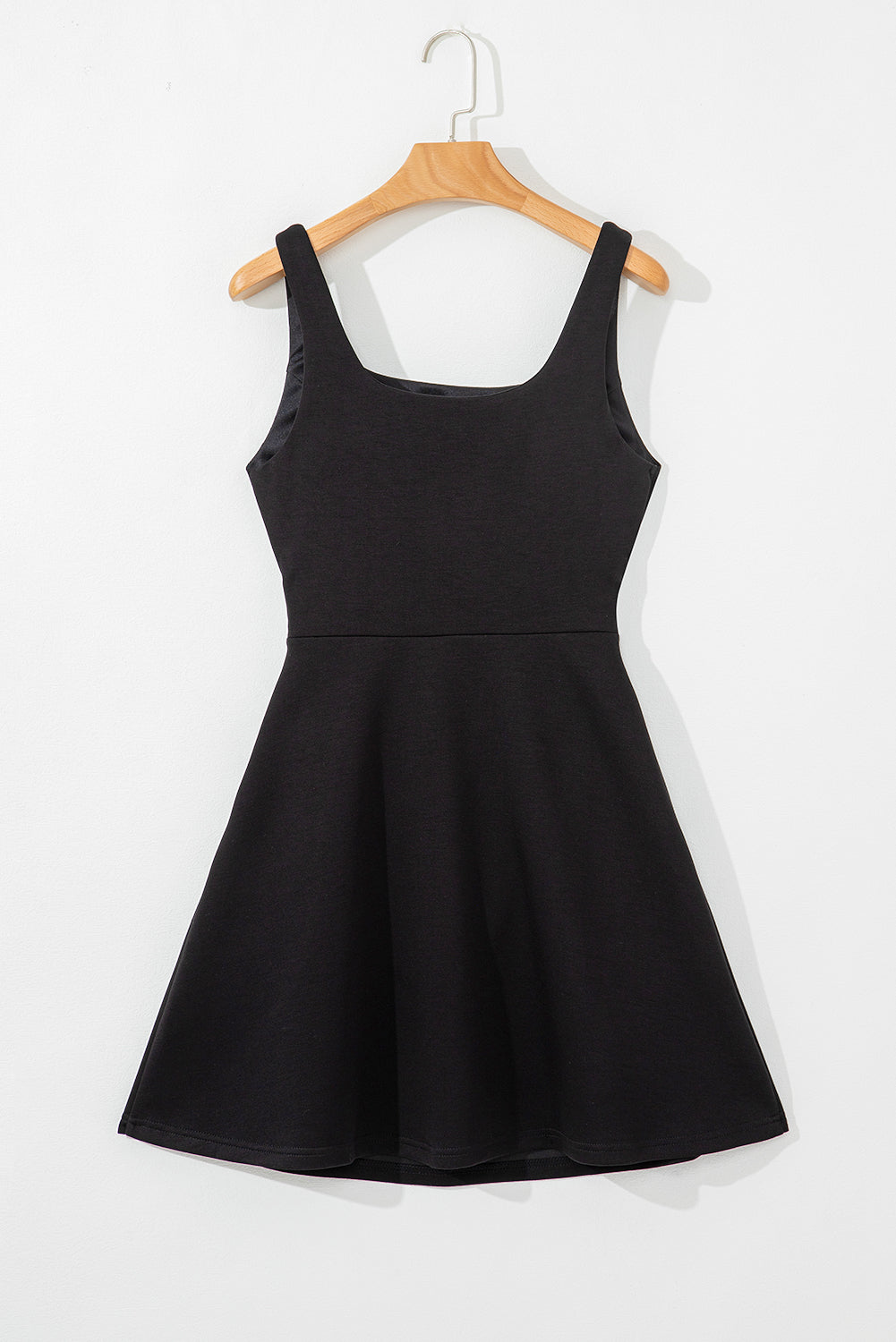 Black Cut Out Front High Waist Tank Mini Dress