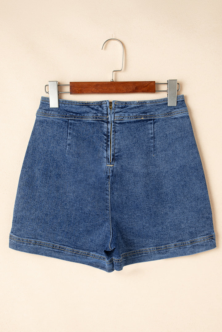 Ashleigh Blue Faux Wrapped Mini Denim Skort