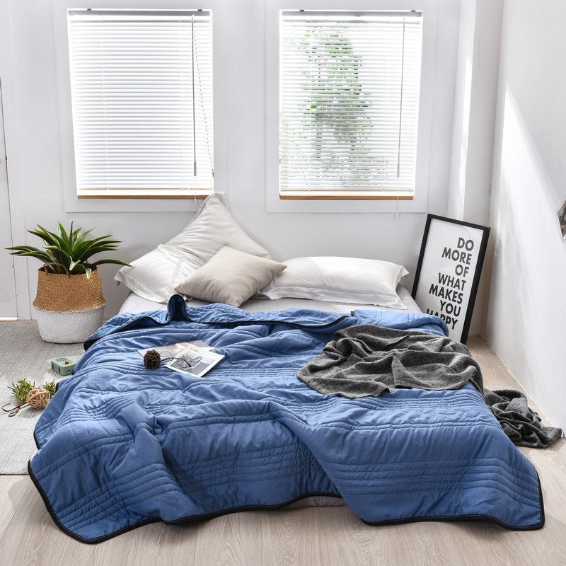 Pure Color Washed Air Conditioner Summer Cooling Thin Single Double Washable Quilt