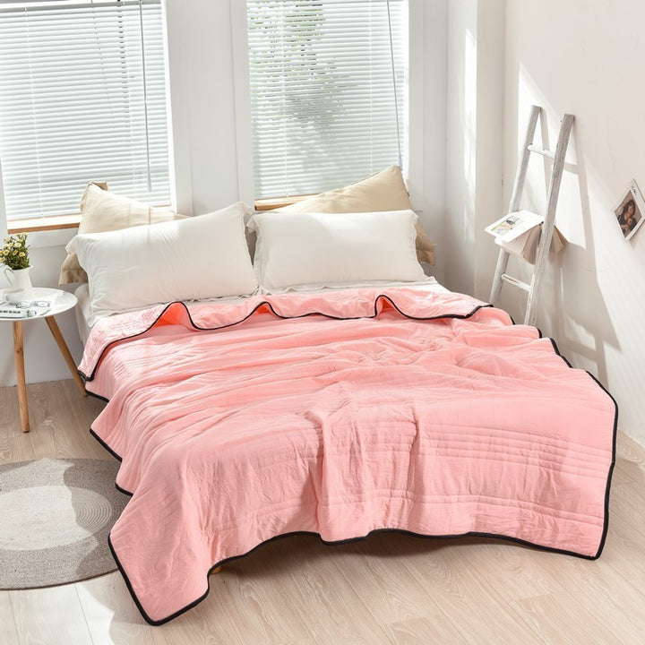 Pure Color Washed Air Conditioner Summer Cooling Thin Single Double Washable Quilt