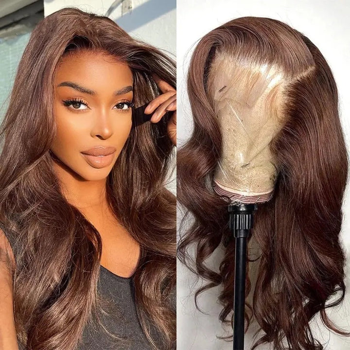 Lace Fashion Brown Wig Wave Long Curly Hair Wig Head Covering