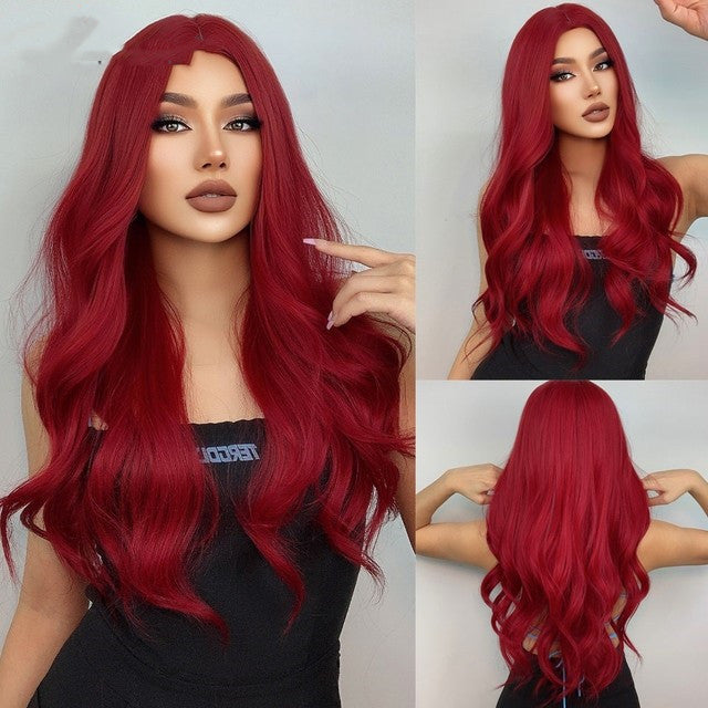 Long Brown Black Wavy Synthetic Wig