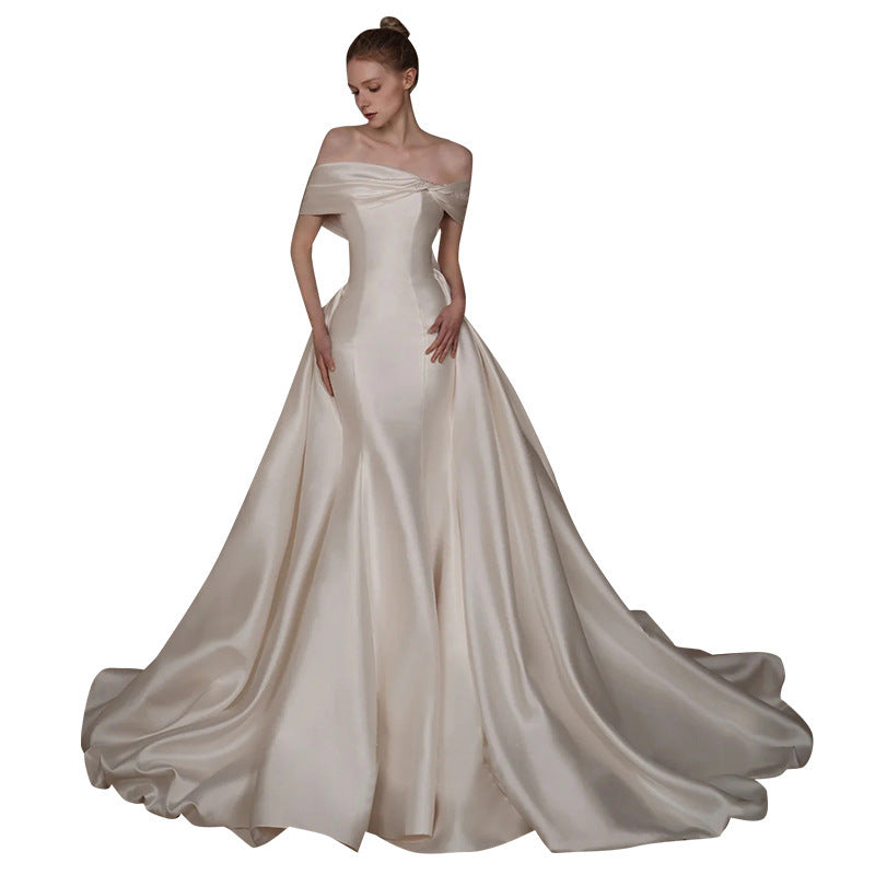 Women's Fashion Satin Fishtail Main Wedding Dress