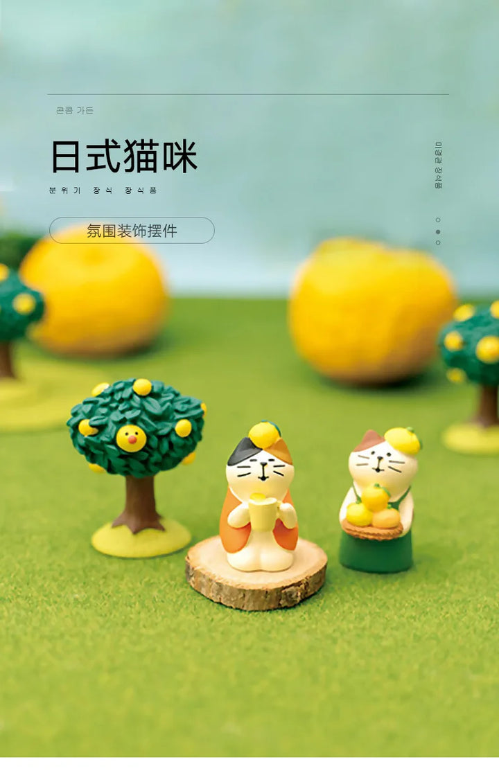 Japanese Zakka Cat Matcha Tea House Ins Grapefruit Series Doll DIY Resin Crafts Small Ornaments Persimmon Duck Sakura Lemon Damo