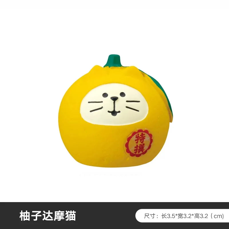 Japanese Zakka Cat Matcha Tea House Ins Grapefruit Series Doll DIY Resin Crafts Small Ornaments Persimmon Duck Sakura Lemon Damo