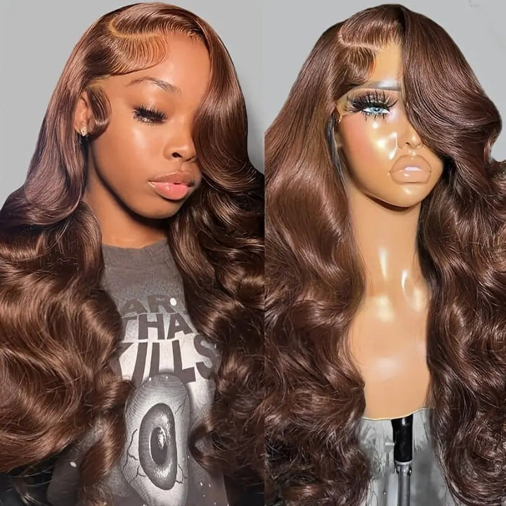 Lace Fashion Brown Wig Wave Long Curly Hair Wig Head Covering