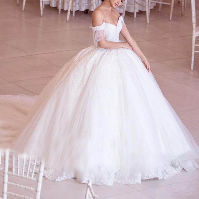 Elegant Wedding Dress Off-shoulder Lace