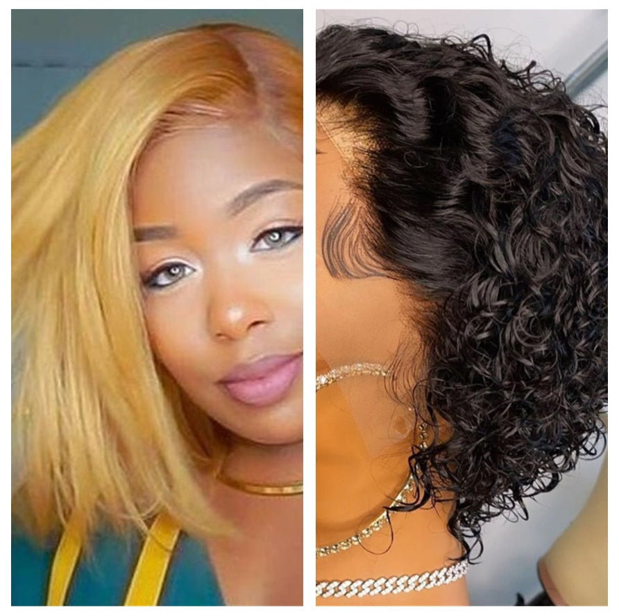 Cut Real Hair Front Lace Wig