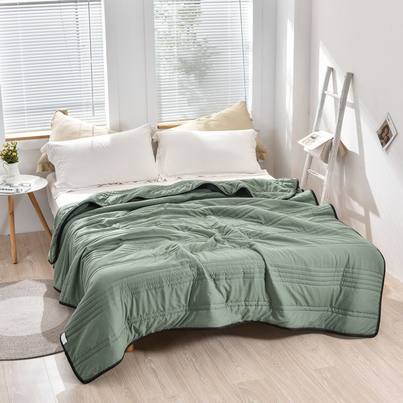 Pure Color Washed Air Conditioner Summer Cooling Thin Single Double Washable Quilt