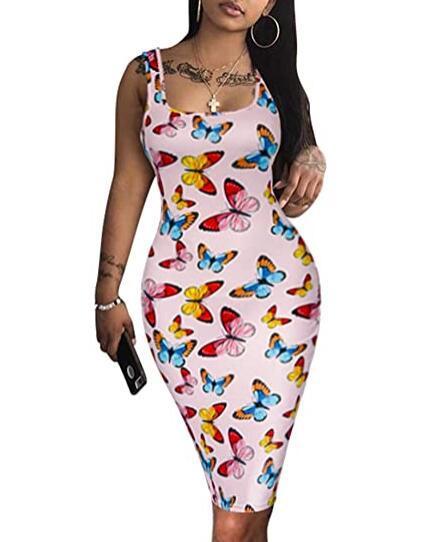 Womens Sexy Bodycon Tank Dress Sleeveless