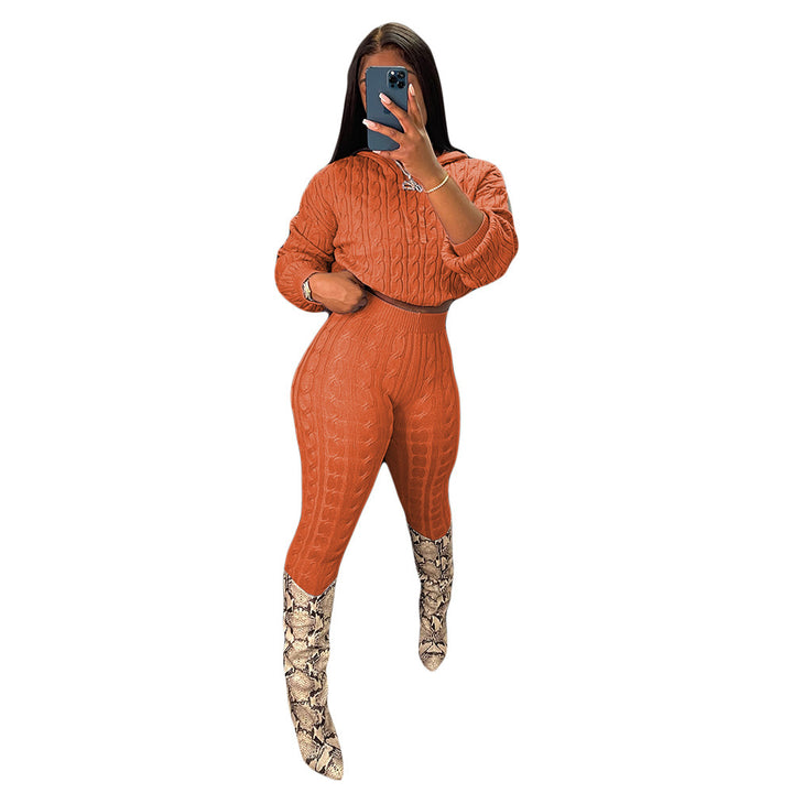 High Elastic Solid Color Anti-Pilling Sweater Sweater Suit