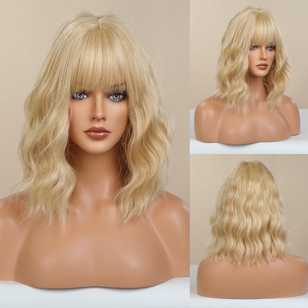 Hair Wig With Short Straight Grey Hair In The Middle