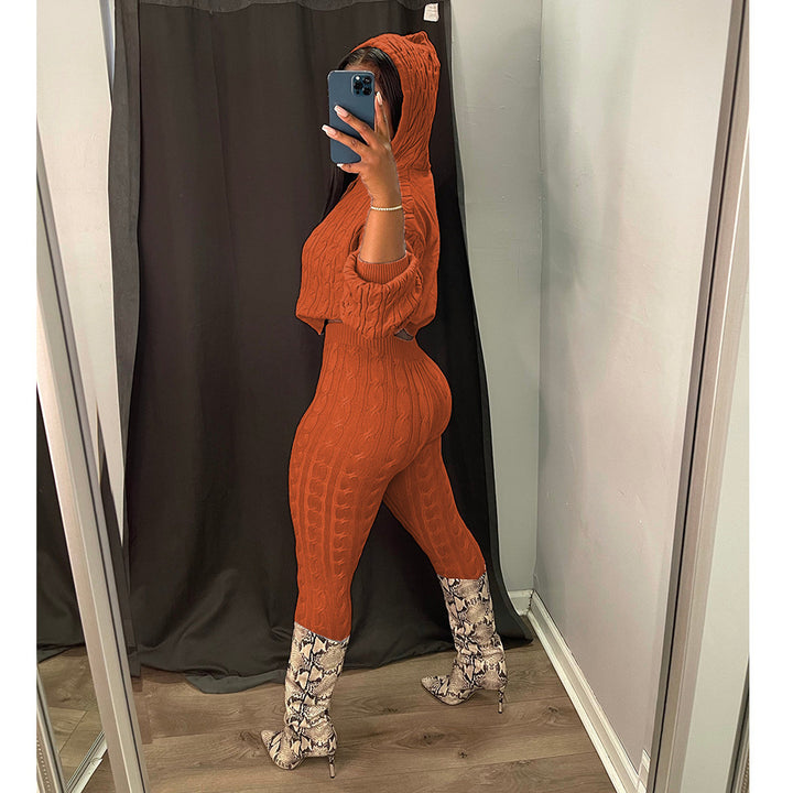 High Elastic Solid Color Anti-Pilling Sweater Sweater Suit