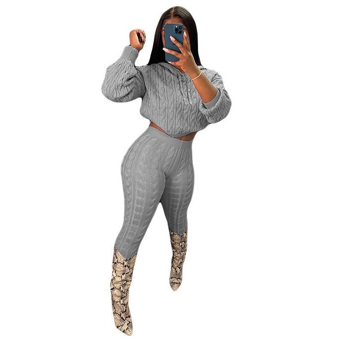 High Elastic Solid Color Anti-Pilling Sweater Sweater Suit