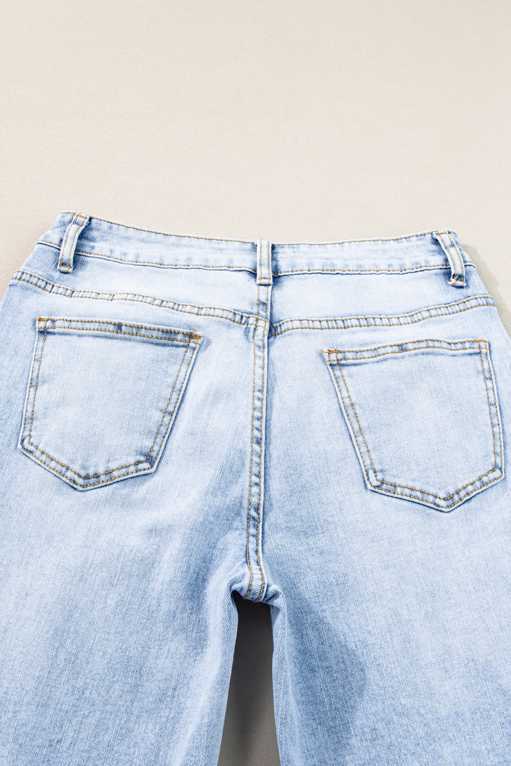 Beau Blue Acid Wash Straight Jeans