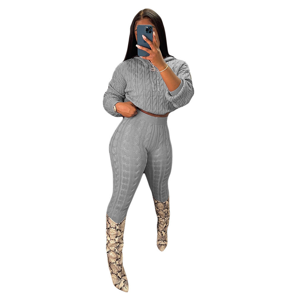 High Elastic Solid Color Anti-Pilling Sweater Sweater Suit