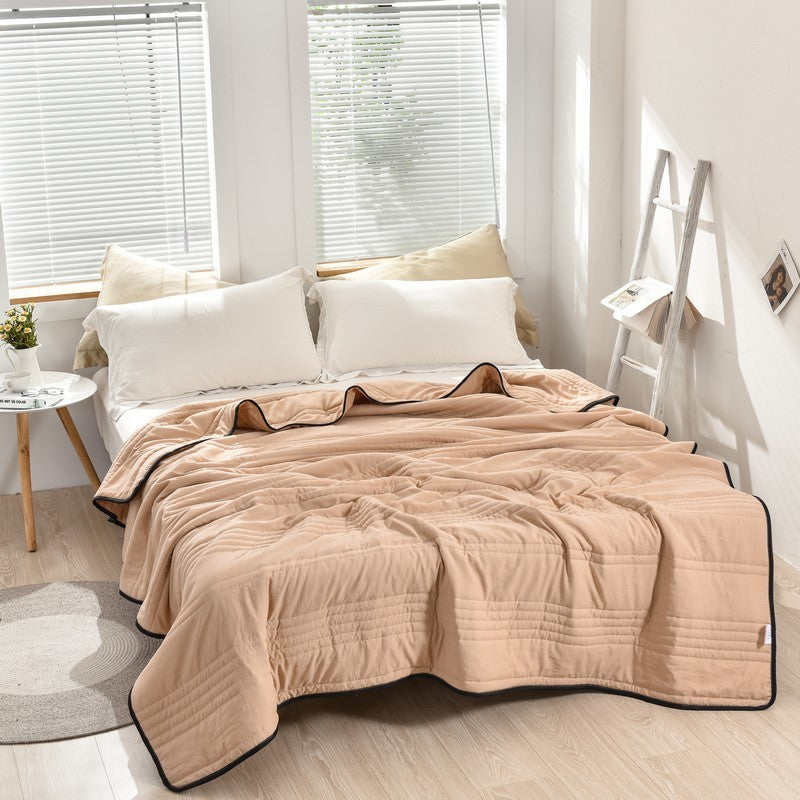 Pure Color Washed Air Conditioner Summer Cooling Thin Single Double Washable Quilt